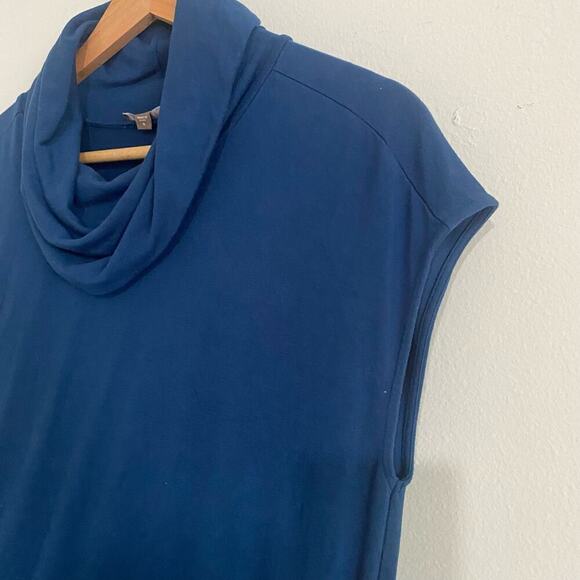 Lilla P Cowl Mini Dress Size S Blue Lagoon Viscose Stretch Shift Sustainable - Picture 5 of 11